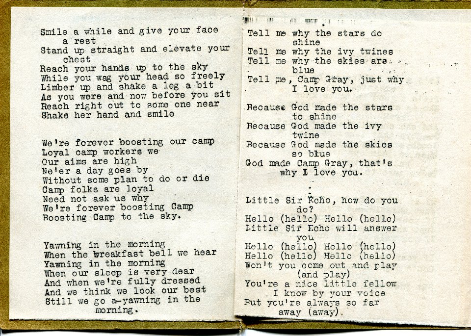 1926 Camp Gray Song book -2